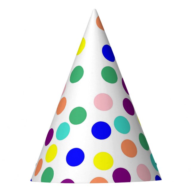 Multi color dots party hat (Front)