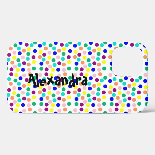 Multi color dots personalized Case-Mate iPhone case (Back (Horizontal))