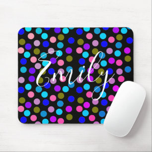 Multi color dots personalized mouse pad