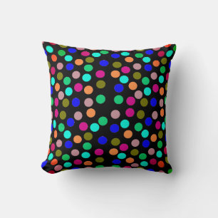 Multi color dots throw pillow