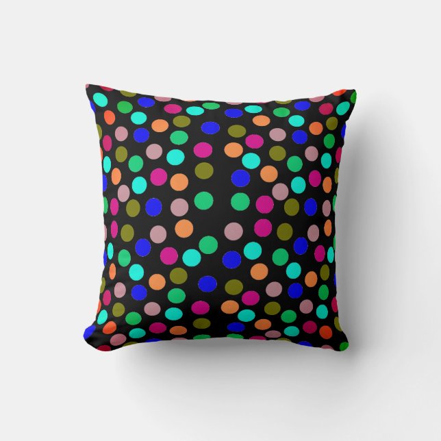 Multi color dots throw pillow (Front)
