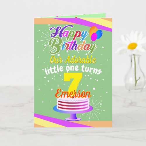 Multi Color Editable Unisex Happy Birthday  Green Card