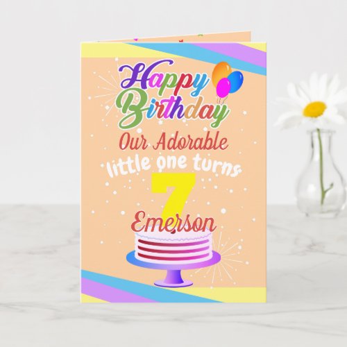 Multi Color Editable Unisex Happy Birthday  Peach Card