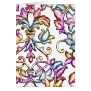 Multi-Color Embossed Damask
