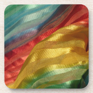 Multi Color Fabric Rainbow Beverage Coaster