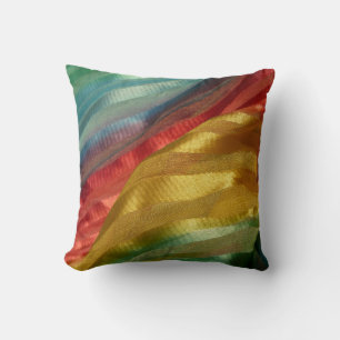 Multi Color Fabric Rainbow Throw Pillow