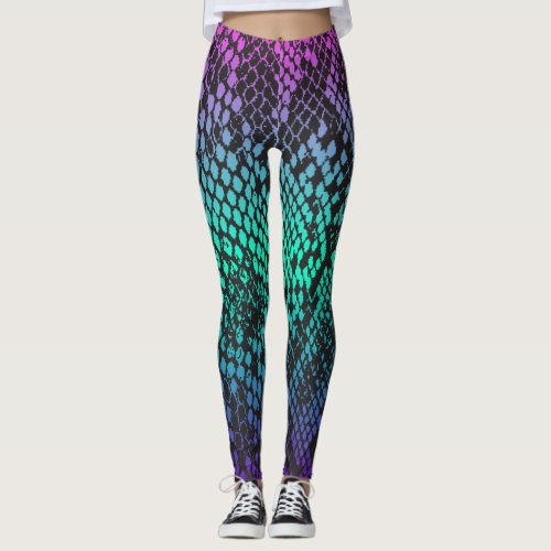 Multi_Color Fade Snakeskin Leggings