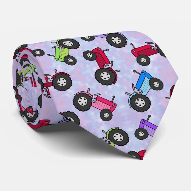 Multi color Farm Tractor Tie (Rolled)