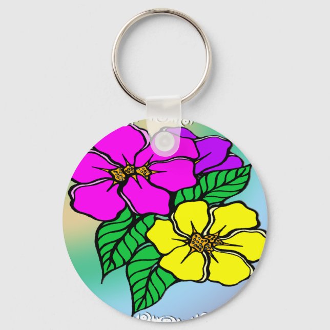 Multi Color Floral Keychain (Front)