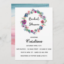 Multi-Color Floral Wreath Invitation