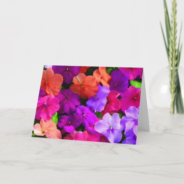 Multi Color Flowers Card - blank (Front)