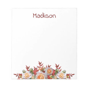 Multi Color Flowers From the Desk of Personalized Notepad