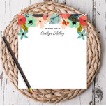 Multi Color Flowers From the Desk of Personalized Notepad<br><div class="desc">This pretty notepad features modern multi color flowers and your personalization.  Use the template form to add your text.</div>