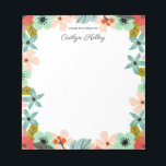 Multi Color Flowers From the Desk of Personalized Notepad<br><div class="desc">This pretty notepad features modern multi color flowers and your personalization.  Use the template form to add your text.</div>