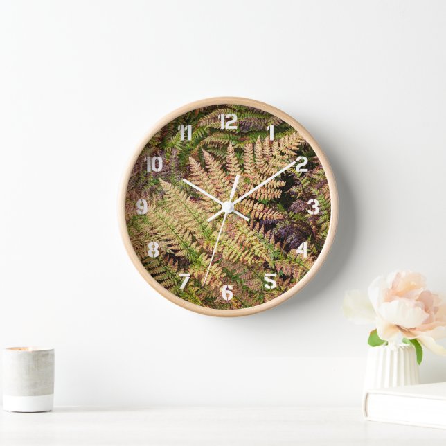 Multi Color Forest Ferns Botanical Clock (Home)
