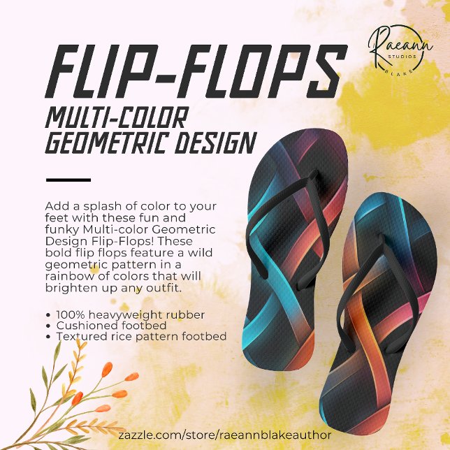 Multi-color Geometric Design Flip Flops (Creator Uploaded)