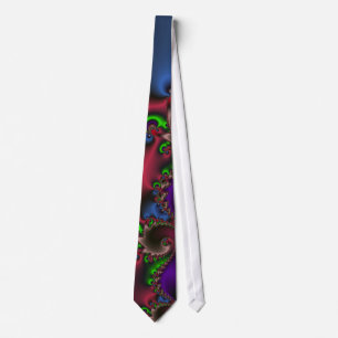 Multi Color Geometric Fractal Tie