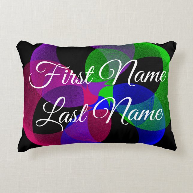 Multi Color Geometric Fusion Accent Parody Pillow (Front)