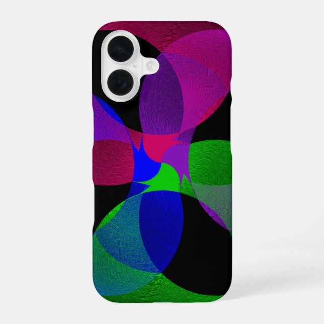 Multi Color Geometric Fusion iPhone 16 Case (Back)
