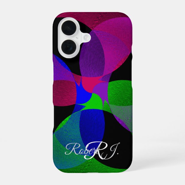 Multi Color Geometric Fusion iPhone 16 Case (Back)