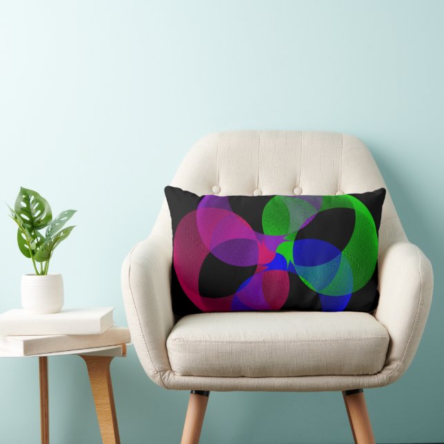 Multi Color Geometric Fusion Throw Pillow (Chair)