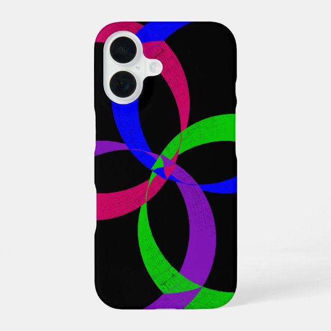 Multi Color Geometric Interchange iPhone 16 Case (Back)
