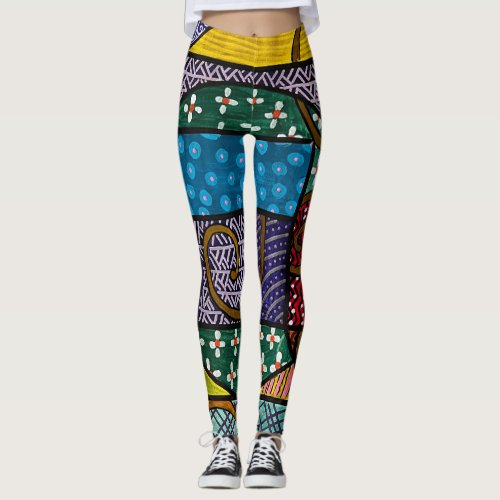 Multi_color geometric Leggings by Laurie