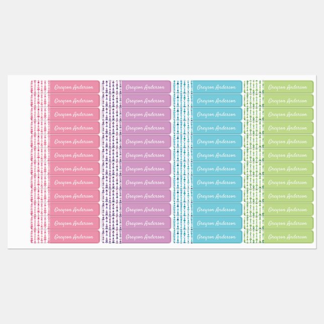 Multi-color Geometric Triangle Kids Label Skinny (Sheet)