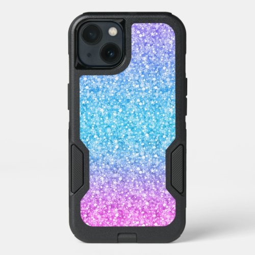 Multi_Color Glitter Texture Print iPhone 13 Case