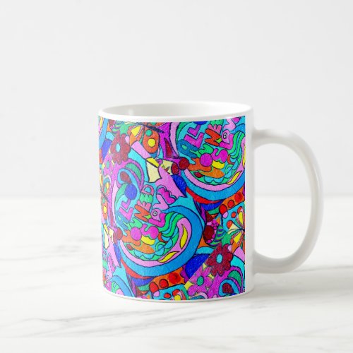 multi_color groovy hippie style love coffee mug