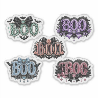 Multi-Color Halloween "BOO" Vinyl Sticker