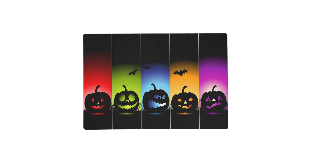 Multi-Color Halloween Pumpkin Laminated Placemats | Zazzle