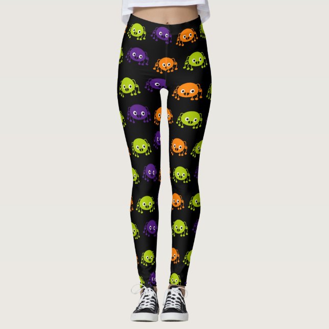Multi color Halloween Spider Leggings (Front)