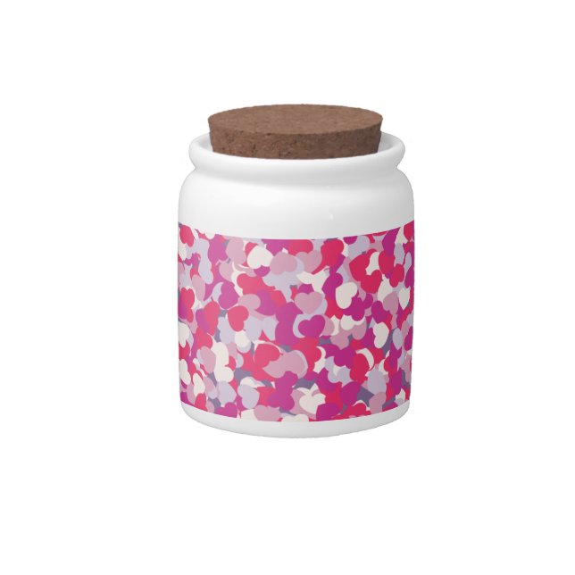 multi Color Heart Confetti2 Candy Jar (Front)