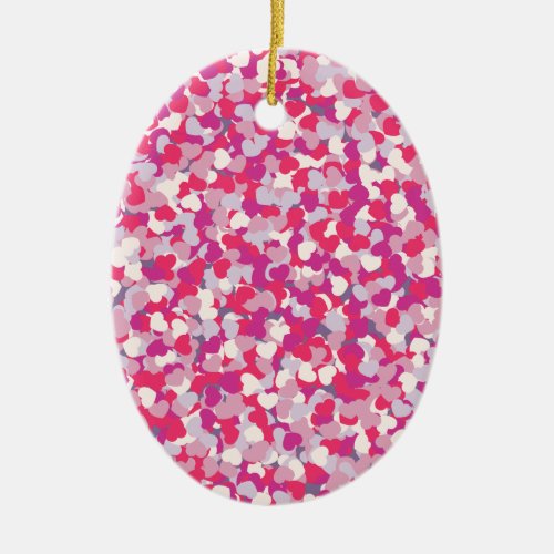 multi Color Heart Confetti2 Ceramic Ornament