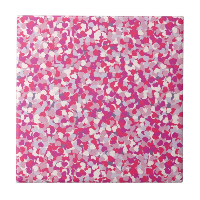 multi Color Heart Confetti2 Ceramic Tile (Front)