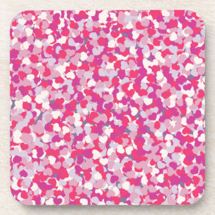 multi Color Heart Confetti2 Coaster