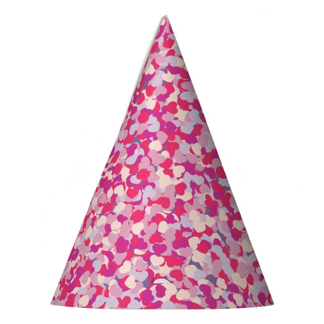 multi Color Heart Confetti2 Party Hat (Left)