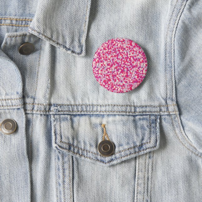 multi Color Heart Confetti2 Pinback Button (In Situ)