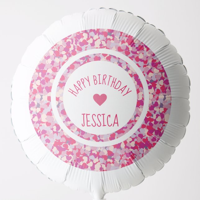 Multi Color Heart Confetti Balloon (Front)