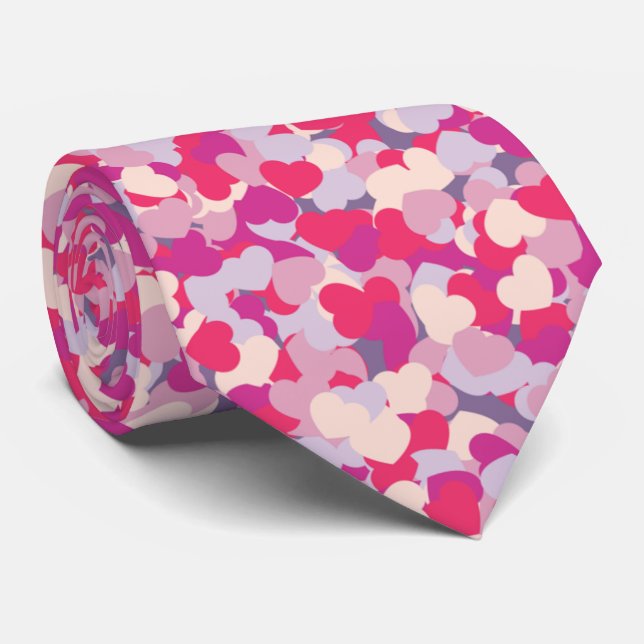 Multi Color Heart Confetti Neck Tie (Rolled)