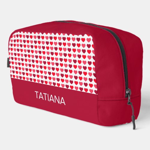 Multi Color Heart Grid Pattern Dopp Kit