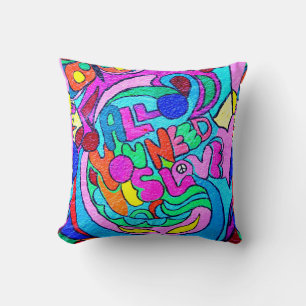 multi-color hippie-style love pillow