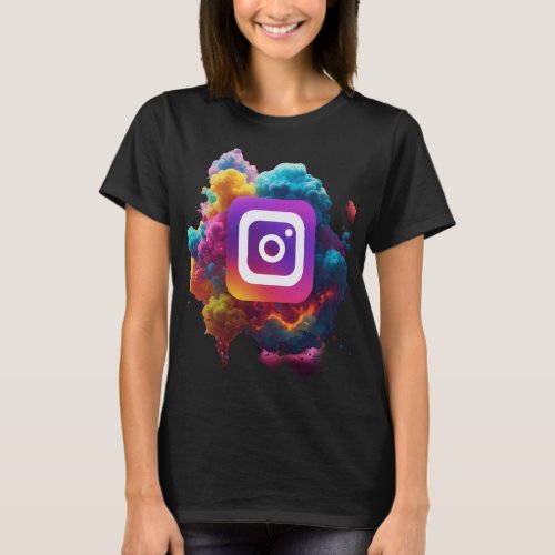 Multi color Instalogo printed T_shirt 