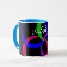 Multi Color Interchange Geometric Coffee Mug