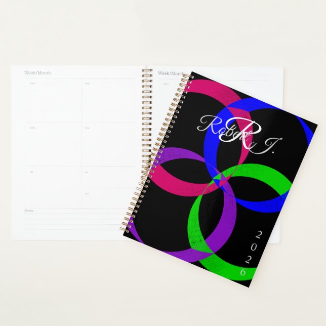 Multi Color Interchange Geometric Spiral Planner (Display)