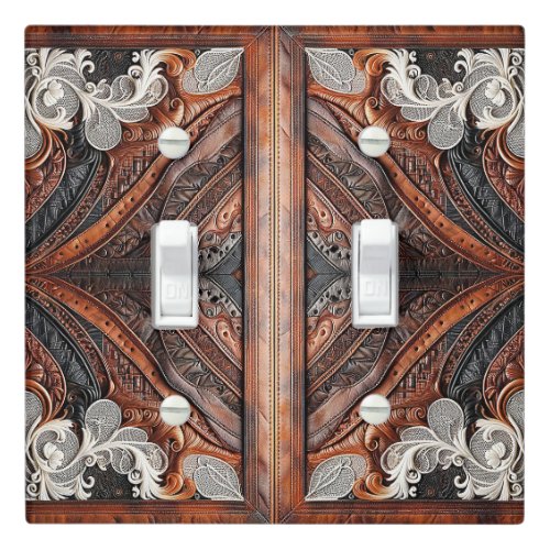 Multi Color Leather  Elegant Lace Rustic  Light Switch Cover