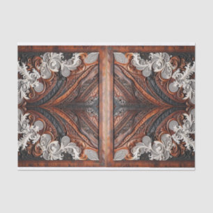 Multi Color Leather & Lace Look Rustic Wedding Tissue Paper