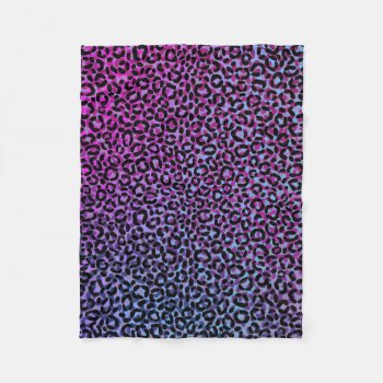 Multi Color Leopard Print Pattern Fleece Blanket by bexilla at Zazzle