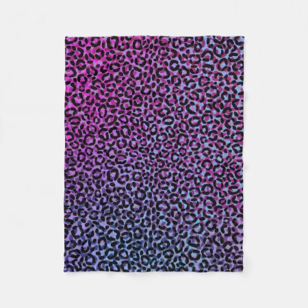 Multi Color Leopard Print Pattern Fleece Blanket